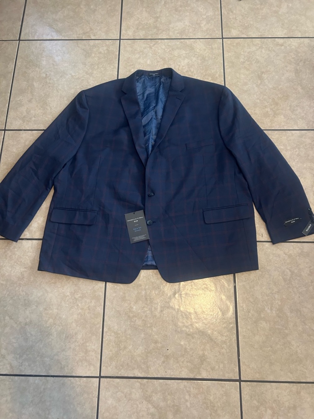 Men's Navy Shaquille O Neal  Two-Button Blazer 58R